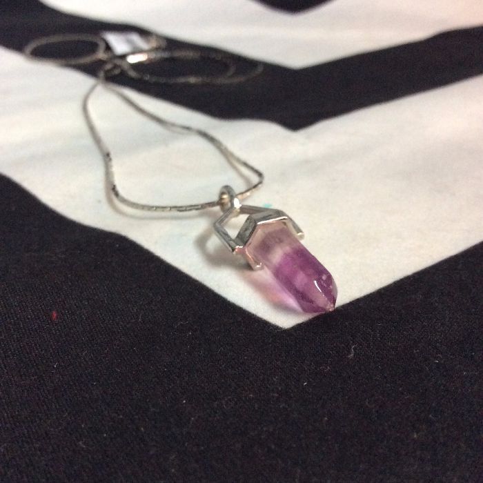 LITTLE AMETHYST NECKLACE silver short chain 1