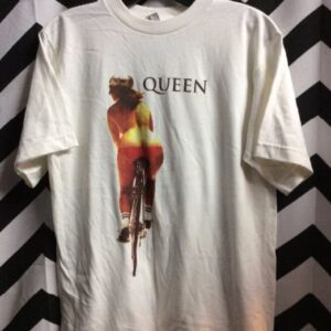 Photo detail:T-SHIRT - QUEEN W/WOMAN RIDING BIKE GRAPHIC