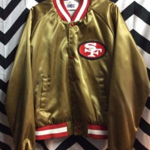 Photo detail:SF 49ERS BASEBALL STYLE JACKET - SATIN - LIGHT WEIGHT