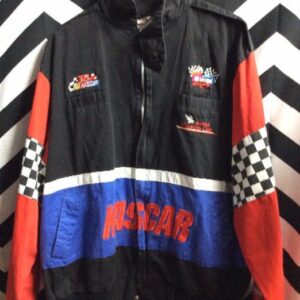 Photo detail:WINDBREAKER JACKET - NASCAR RACING - WINSTON CUP - CHECKERED FLAG INSERTS ON ARMS