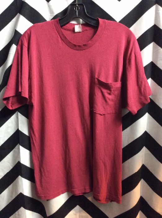 Thin Soft Pocket Tee Faded Red 4K 1