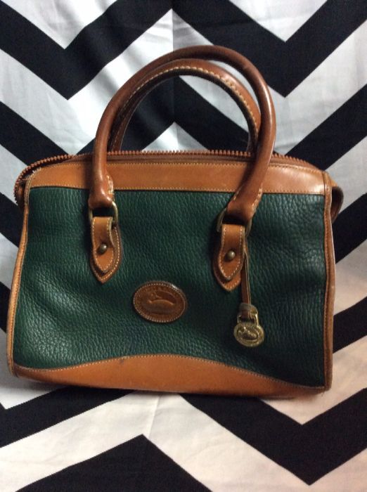 Dooney & Bourke Green and Brown Leather Bag 4K 1