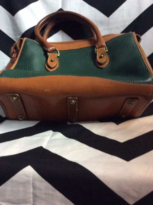 Green Dooney : Green Plaza Bag : All Weather Leather Dooney and Bourke :  Vintage Dooney