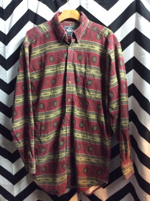 LS BD Woolrich Red And Brown Aztec Pattern 4K 1