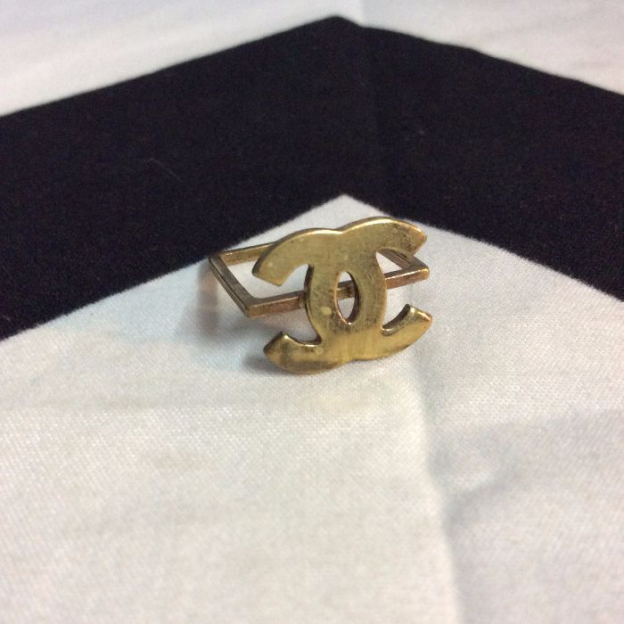 Solid Brass CHANEL logo SQUARE Ring 1