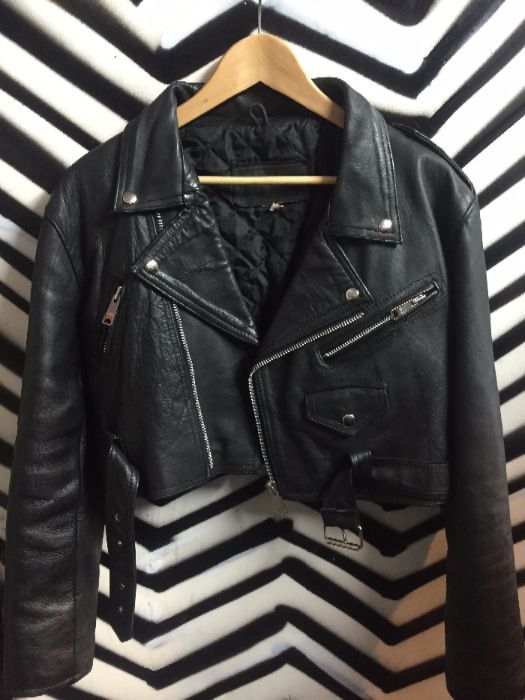 WMNS CROPPED MOTO LEATHER JACKET 1