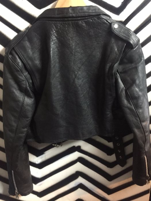 WMNS CROPPED MOTO LEATHER JACKET 3