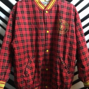 Photo detail:ST. MICHEL’S BASEBALL JACKET – PLAID DESIGN