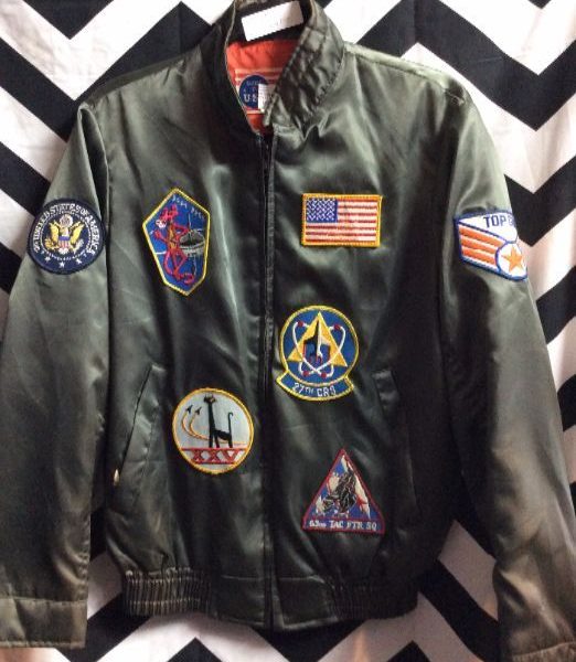 product details: TOP GUN BOMBER JACKET - ZIP-UP W/PATCHES photo