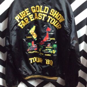 Photo detail:FAR EAST '89 TOUR SOUVENIR BASEBALL STYLE JACKET - PURE GOLD SHOW