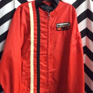 Photo detail:RETRO MECHANICS JACKET  W/RACING STRIPES & MOTORCRAFT PATCH