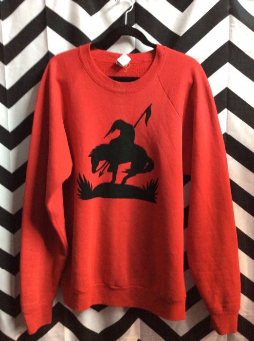 PULLOVER SWEATSHIRT HORSE & INDIAN SILHOUETTE 1