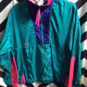 Photo detail:COLUMBIA WINDBREAKER - ZIP-UP W/COLOR BLOCK DESIGN   small fit