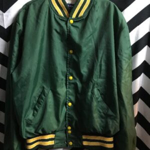 Photo detail:CLASSIC BASEBALL STYLE JACKET - STRIPED NECK & SLEEVES