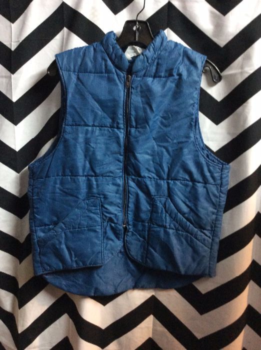 Retro Thin QUILTED VEST Navy Blue 1