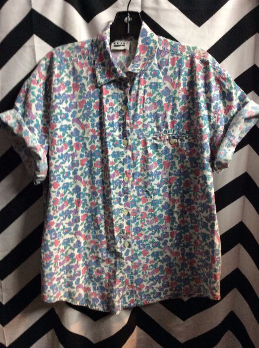 Shirt – Pastel Floral Print | Boardwalk Vintage