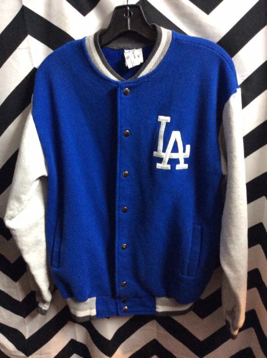 LA Dodgers Snap up Sweatshirt Material Jacket 1