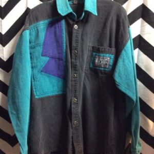 Photo detail:DENIM SHIRT - LS BD Soft Denim Color Block MACHINE Patch