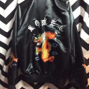 Photo detail:BOMBER JACKET - SATIN - EMBROIDERED KOREA & DRAGON