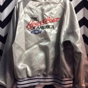 Photo detail:BASEBALL STYLE JACKET - SATIN - CHEVY - THE HEARTBEAT OF AMERICA