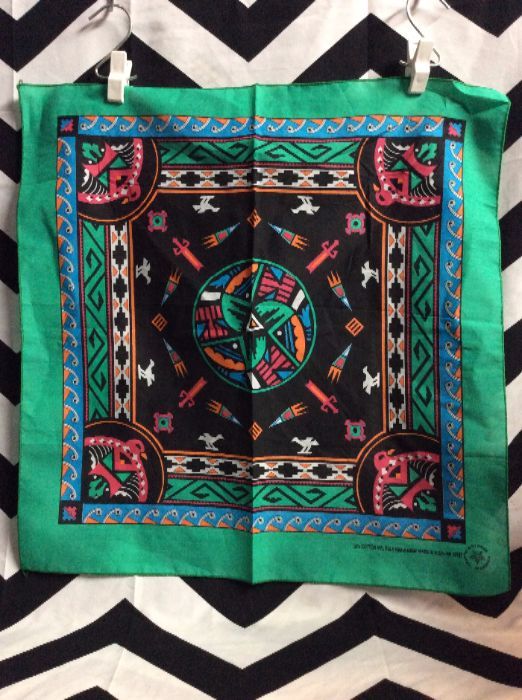 Elias BANDANA with bold colorful Aztec designs