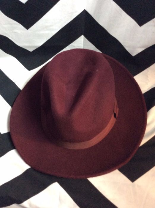 Wool Fedora Hat with Ribbon 1