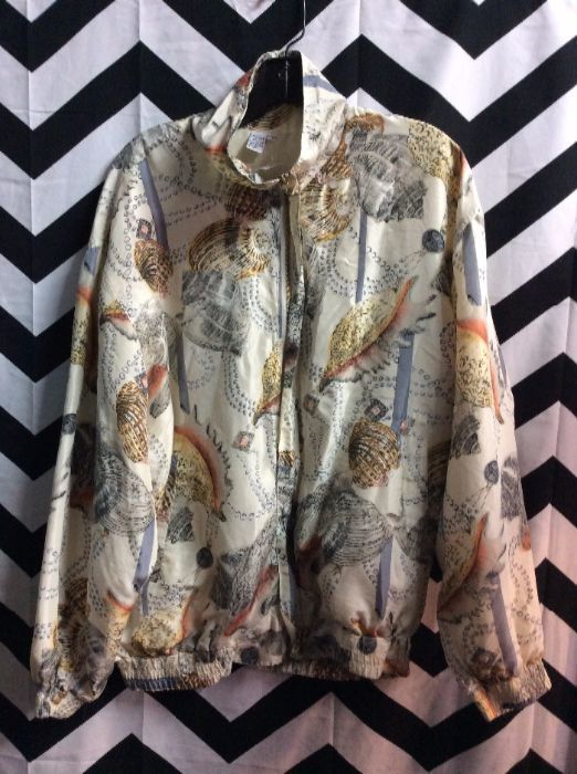 1990S SILK SHELL & PEARL PRINTED BOMBER 1