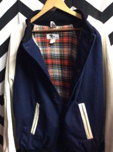 Varsity Jacket – Canvas & Brushed Leather W/plaid Lining | Boardwalk