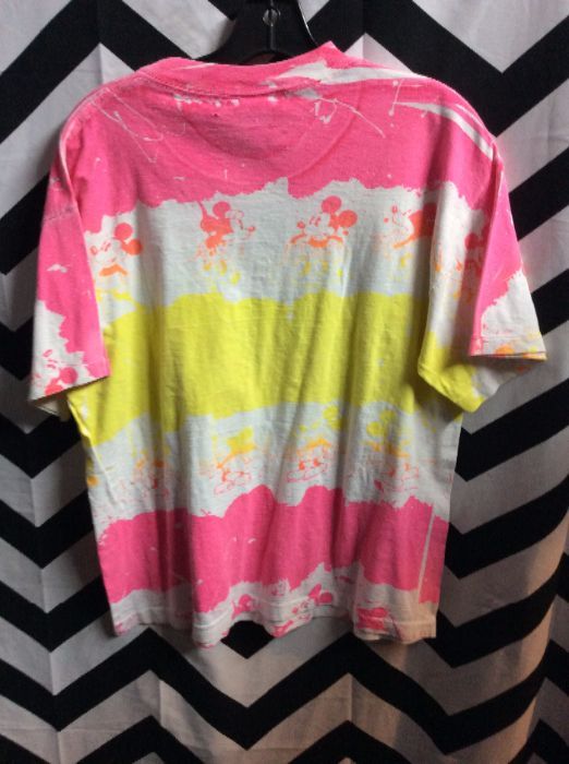 T-shirt – Mickey Mouse – Neon Day-glow Colors – Tie-dye | Boardwalk Vintage