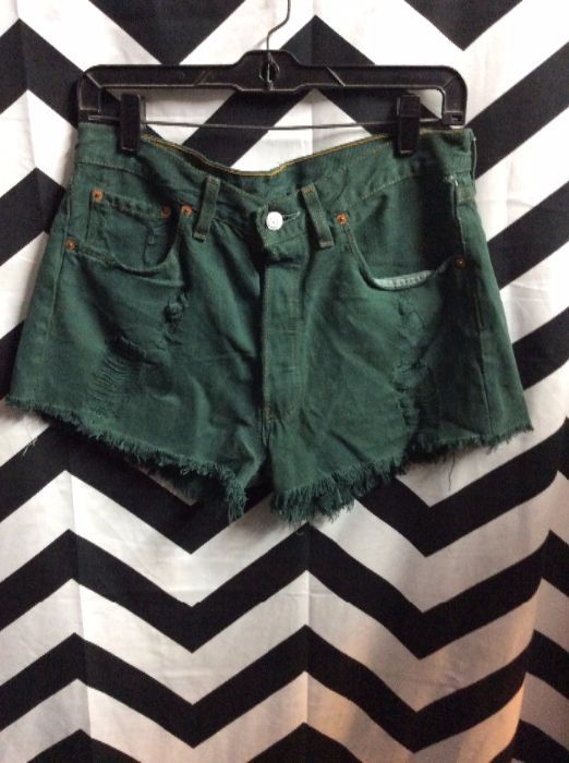 HIGH WAIST DENIM SHORTS BUTTON FLY RIPS #AWESOME 1