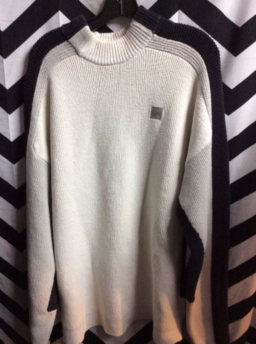 Nike Air Pullover Sweater – Knit – Triple Striped Design Down Arms ...