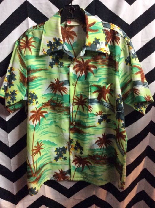 Lime Green Hawaiian Shirt 1