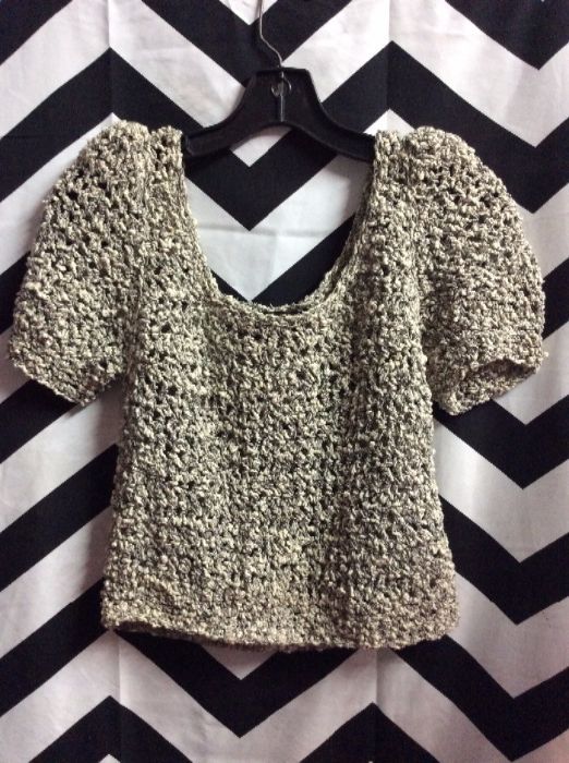 LITTLE CROPPED OFF SHOULDER KNIT SWEATER TOP 1