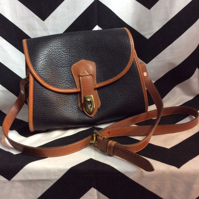 *MINT GORGEOUS STRUCTURED DOONEY & BOURKE TWO-TONED LEATHER CROSS BODY BAG 1