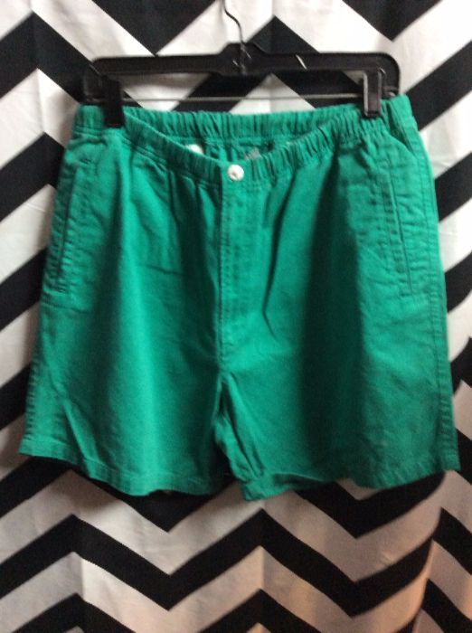 COTTON SOLID COLORED SHORTS ELASTIC WAIST 1