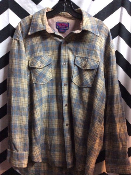LS BD PLAID BLUE AND CREME FLANNEL 1
