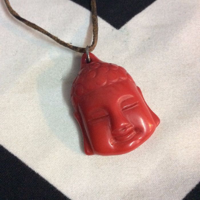 BUDDAH PENDANT NECKLACE LEATHER CORD 1