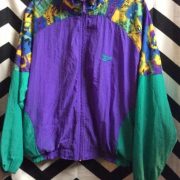 Vintage REEBOK Watercolor Windbreaker Jacket Medium Neon Colors