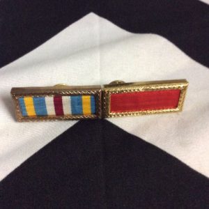 Military Pin gold boxes w/ stripes and red 1