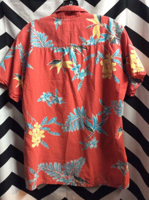 Hawaiian Shirt – Cotton – Bright Floral Design | Boardwalk Vintage
