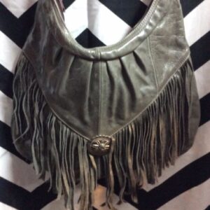 Photo detail:HOBO BAG - LEATHER W/ FRINGE & CONCHOS - SOFT