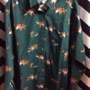 Photo detail:SHIRT  - ENGLISH FOX HUNTERS W/HORSES & DOG DESIGN