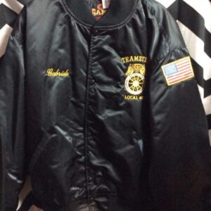 Photo detail:BASEBALL STYLE JACKET - SATIN - BUTTON-UP - TEAMSTERS LOCAL 408