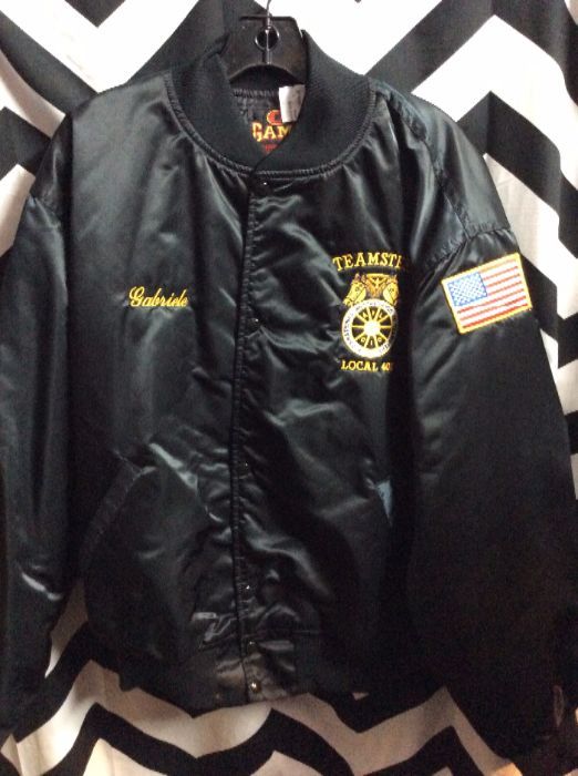 SATIN BUTTON UP TEAMSTERS JACKET 1