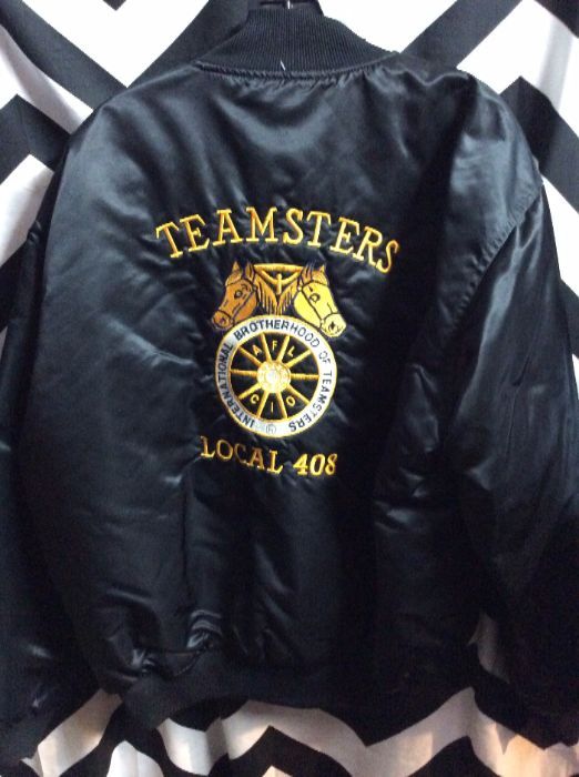 Baseball Style Jacket – Satin – Button-up – Teamsters Local 408 ...