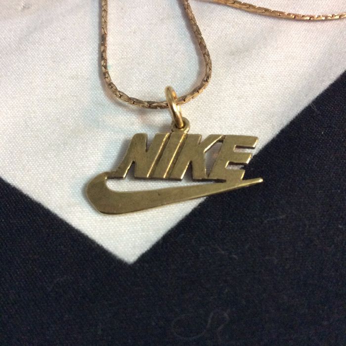 Nike Pendant Necklace W/snake Chain | Boardwalk Vintage