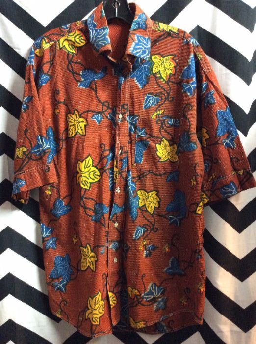1970’s Hawaiian Shirt – Maple Leaf W/vine Pattern Design | Boardwalk ...