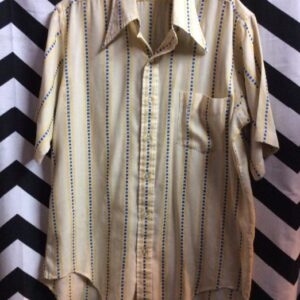 Photo detail:1960'S-1970'S RETRO VINTAGE SHIRT - SMALL SQUARES IN VERTICAL STRIPE DESIGN