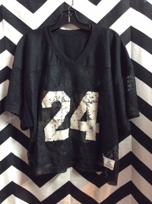 CROPPED MESH FOOTBALL JERSEY #24 1