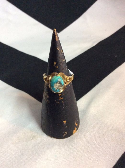 GOLD FILL RING WITH TURQUOISE NUGGET 1